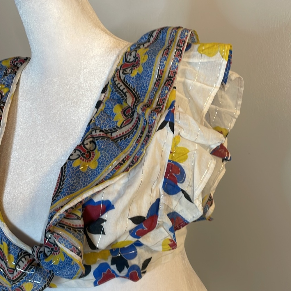 [PLACE NATIONALE] Colorful Ruffle Crop Top - Size Small - Picture 5 of 9